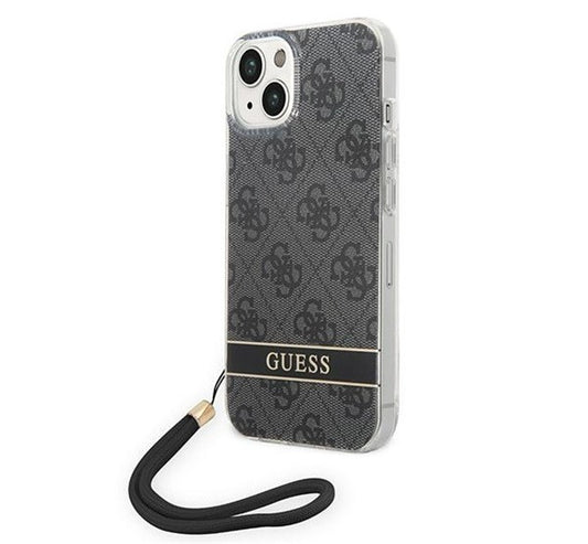 Guess 4G Print Strap Apple iPhone 14 Plus hátlap tok, fekete – a Guess kínálatából | Domshop
