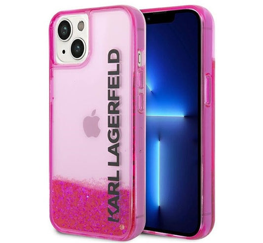 Karl Lagerfeld Liquid Glitter Elong Apple iPhone 14 Plus hátlap tok, rózsaszín – a Karl Lagerfeld kínálatából | Domshop