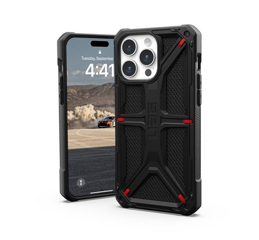 UAG Monarch Apple iPhone 15 Pro Max hátlap tok, kevlár fekete – iPhone 15 Pro Max tok a UAG kínálatából | Domshop