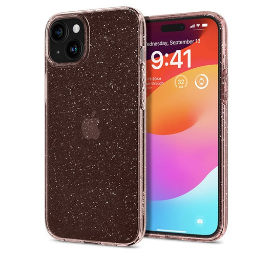 Spigen Liquid Crystal Glitter Apple iPhone 15 Plus tok, csillámos, rózsaszín, átlátszó – a Spigen kínálatából | Domshop