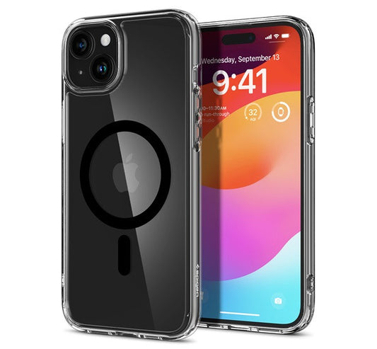 Spigen Ultra Hybrid MagFit Apple iPhone 15 Plus tok, MagSafe, fekete – a Spigen kínálatából | Domshop