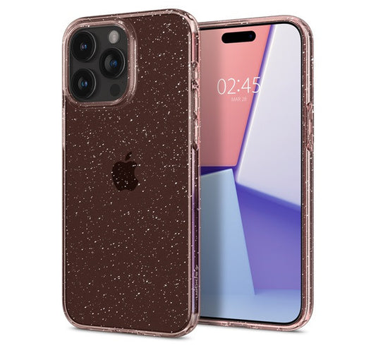 Spigen Liquid Crystal Glitter Apple iPhone 15 Pro tok, csillámos, rózsaszín, átlátszó – a Spigen kínálatából | Domshop