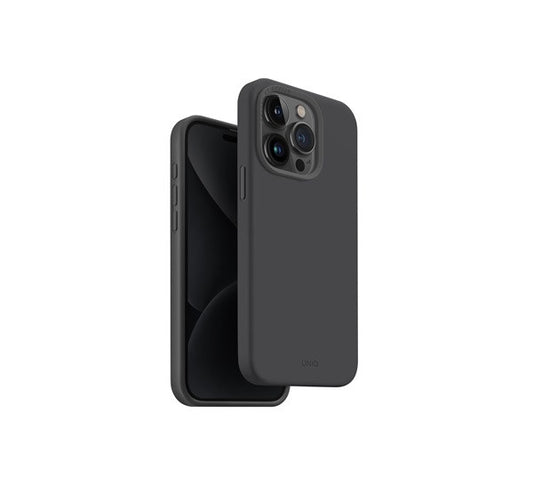 Uniq Lino Hue Apple iPhone 15 Pro Magsafe Szilikon tok, sötét szürke – a Uniq kínálatából | Domshop