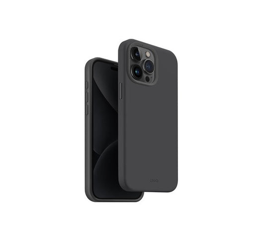 Uniq Lino Hue Apple iPhone 15 Pro Max Magsafe Szilikon tok, sötét szürke – a Uniq kínálatából | Domshop