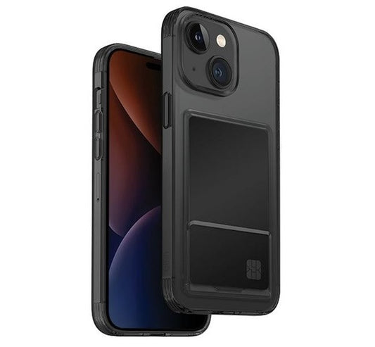 Uniq Air Fender Apple iPhone 15 kártyatartós tok, füstszürke – iPhone 15 tok a Uniq kínálatából | Domshop