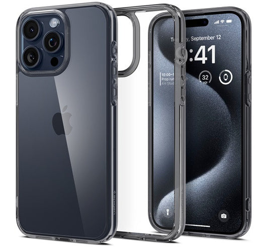 Spigen Ultra Hybrid Apple iPhone 15 Pro Max tok, Space Crystal, átlátszó-szürke, fekete-átlátszó – iPhone 15 Pro Max tok a Spigen kínálatából | Domshop