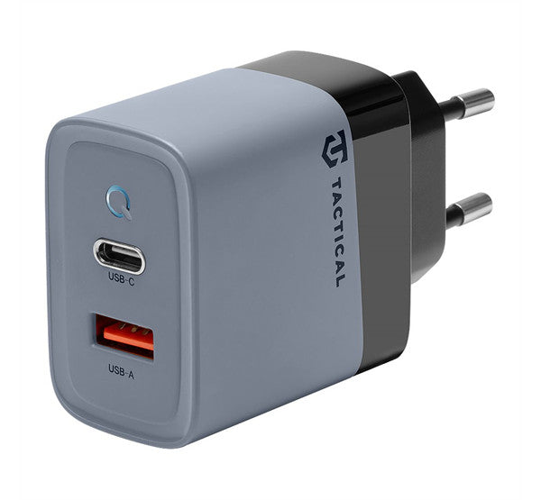Tactical Microgrid töltő adapter USB-A+ USB-C, GaN, 45W, szürke – a Tactical kínálatából | Domshop