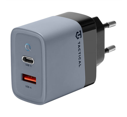 Tactical Microgrid töltő adapter USB-A+ USB-C, GaN, 45W, szürke – a Tactical kínálatából | Domshop