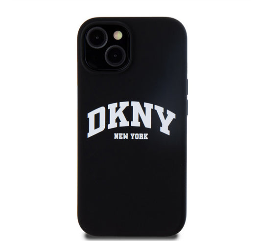 DKNY Liquid Silicone Arch Logo MagSafe iPhone 15 hátlap tok, fekete – a DKNY kínálatából | Domshop