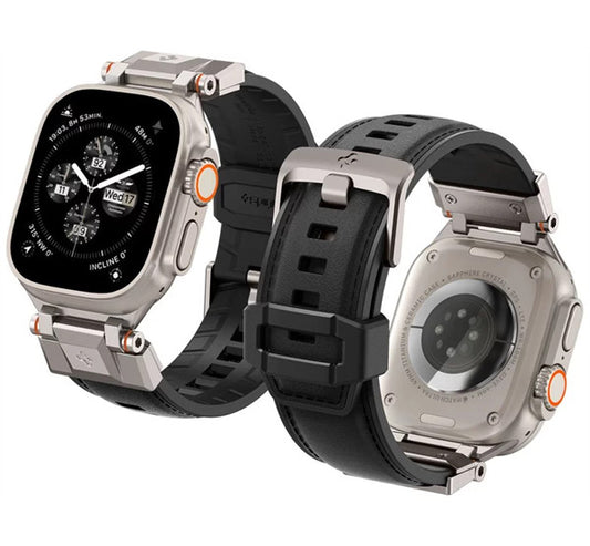 Spigen DuraPro Armor Apple Watch Ultra 2 / 1 49mm / 10 /  9 / 8 / 7 45mm / SE / 6 / 5 / 4 44mm / 3 / 2 / 1 42mm óraszíj, fekete (AMP07591)