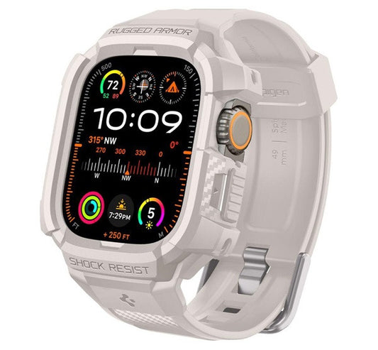 Spigen Rugged Armor Pro Apple Watch Ultra 2/1 (49mm) tok/szíj, bézs – Apple Watch Szilikon Szíjak a Spigen kínálatából | Domshop