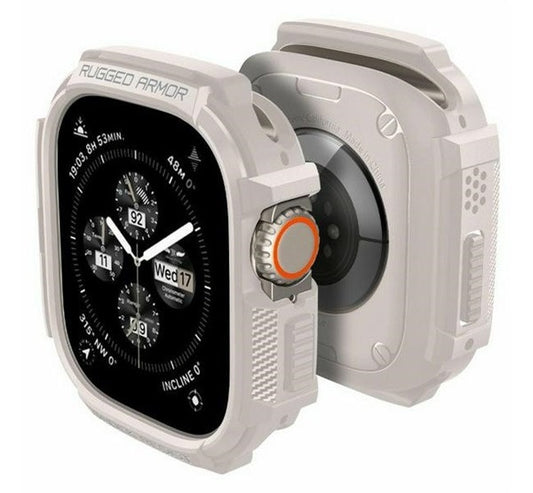 Spigen Rugged Armor Apple Watch Ultra 2/1 (49mm) tok, bézs – Apple Watch Tokok a Spigen kínálatából | Domshop