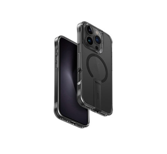 Uniq Eleva Apple iPhone 16 Pro Magsafe szilikon tok tartó résszel, karbon fekete – iPhone 16 Pro Max tok a Uniq kínálatából | Domshop