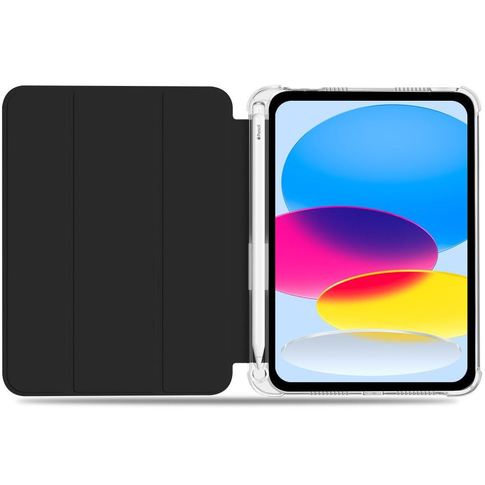 Apple iPad 10.9 (2022) / iPad 11 (2025), mappa tok, közepesen ütésálló, érintőceruza tartó, érintőceruza nélkül, átlátszó hátlap, Smart Case, TP SC Pen Holder Hybrid, szürke -  iPad 10.9" (2022) és iPad 11" (2025) tok a Domshop kínálatából