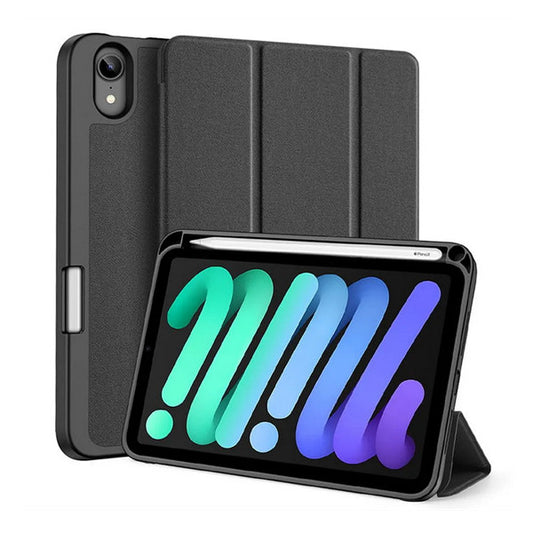 Apple iPad Mini (2021 / 2024) (8.3), mappa tok, Smart Case, érintőceruza tartó, Dux Ducis Domo, fekete -  iPad Mini 6 (2021) és iPad Mini 7 (2024) tok a Domshop kínálatából