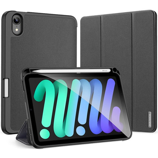 Apple iPad Mini (2021 / 2024) (8.3), mappa tok, Smart Case, érintőceruza tartó, Dux Ducis Domo, fekete -  iPad Mini 6 (2021) és iPad Mini 7 (2024) tok a Domshop kínálatából
