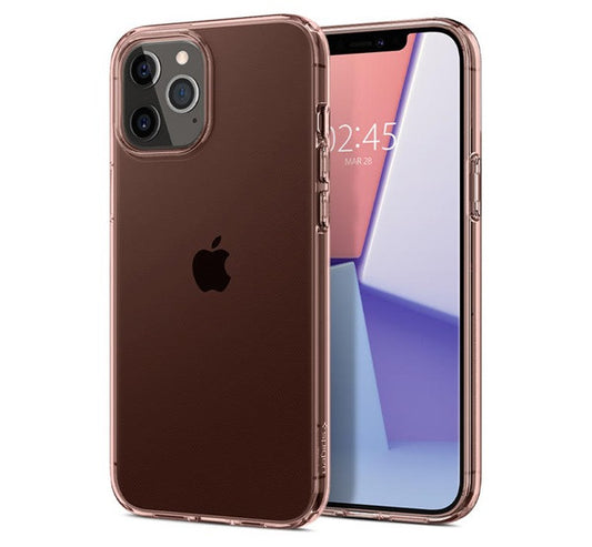 Apple iPhone 12 Pro Max, Szilikon tok, Spigen Crystal Flex, átlátszó/vörösarany -  iPhone 12 Pro Max tok a Domshop kínálatából
