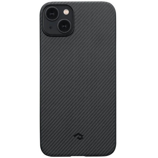 Apple iPhone 14 Plus, Műanyag hátlap védőtok, közepesen ütésálló, 600D aramidszállal, Magsafe töltővel kompatibilis, karbon minta, Pitaka MagEz Case 3, fekete/szürke -  iPhone 14 Plus tok a Domshop kínálatából