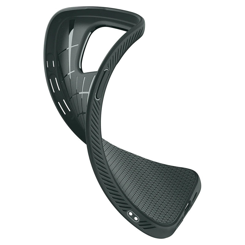 Apple iPhone 15 Pro Max, Szilikon tok, Spigen Liquid Air, háromszög minta, sötétzöld -  iPhone 15 Pro Max tok a Domshop kínálatából