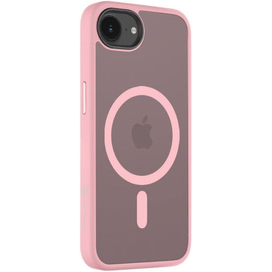 Apple iPhone 16e, Műanyag hátlap védőtok + szilikon keret, közepesen ütésálló, Magsafe kompatibilis, Tactical MagForce Hyperstealth, áttetsző/rózsaszín -  iPhone 16e tok a Domshop kínálatából