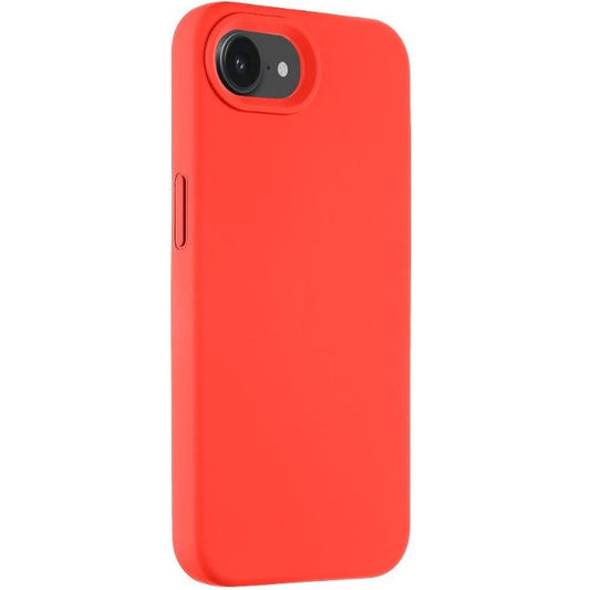 Apple iPhone 16e, Szilikon tok, mikrofiber plüss belső, Magsafe kompatibilis, Tactical MagForce Velvet Smoothie, piros -  iPhone 16e tok a Domshop kínálatából