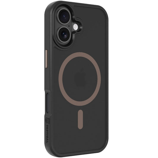 Apple iPhone 17, Műanyag hátlap védőtok + szilikon keret, közepesen ütésálló, Magsafe kompatibilis, Tactical MagForce Hyperstealth 2.0, áttetsző/fekete/barna -  iPhone 17 tok a Domshop kínálatából