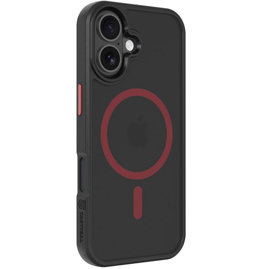 Apple iPhone 17, Műanyag hátlap védőtok + szilikon keret, közepesen ütésálló, Magsafe kompatibilis, Tactical MagForce Hyperstealth 2.0, áttetsző/fekete/piros -  iPhone 17 tok a Domshop kínálatából