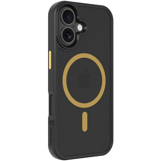 Apple iPhone 17, Műanyag hátlap védőtok + szilikon keret, közepesen ütésálló, Magsafe kompatibilis, Tactical MagForce Hyperstealth 2.0, áttetsző/fekete/sárga -  iPhone 17 tok a Domshop kínálatából