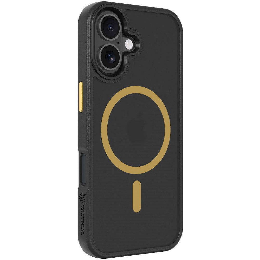 Apple iPhone 17, Műanyag hátlap védőtok + szilikon keret, közepesen ütésálló, Magsafe kompatibilis, Tactical MagForce Hyperstealth 2.0, áttetsző/fekete/sárga -  iPhone 17 tok a Domshop kínálatából