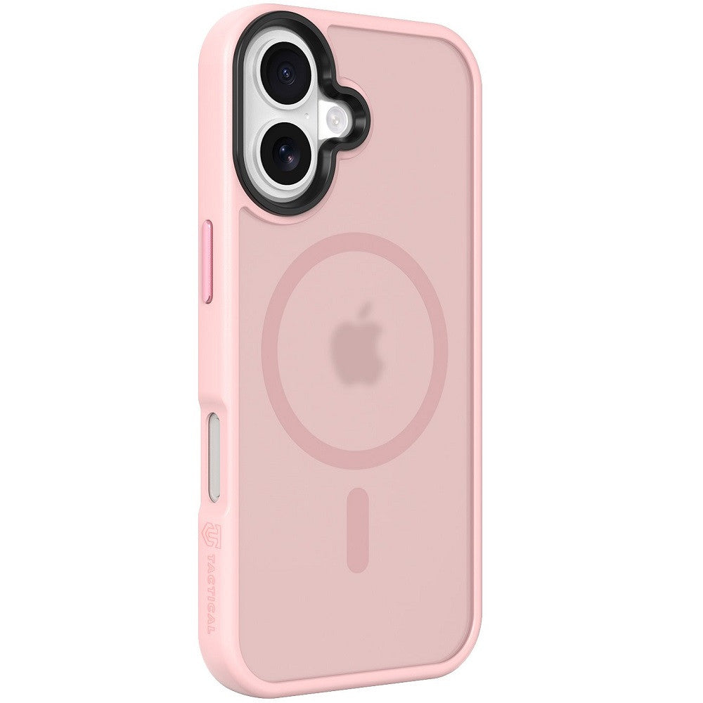 Apple iPhone 17, Műanyag hátlap védőtok + szilikon keret, közepesen ütésálló, Magsafe kompatibilis, Tactical MagForce Hyperstealth, áttetsző/rózsaszín -  iPhone 17 tok a Domshop kínálatából