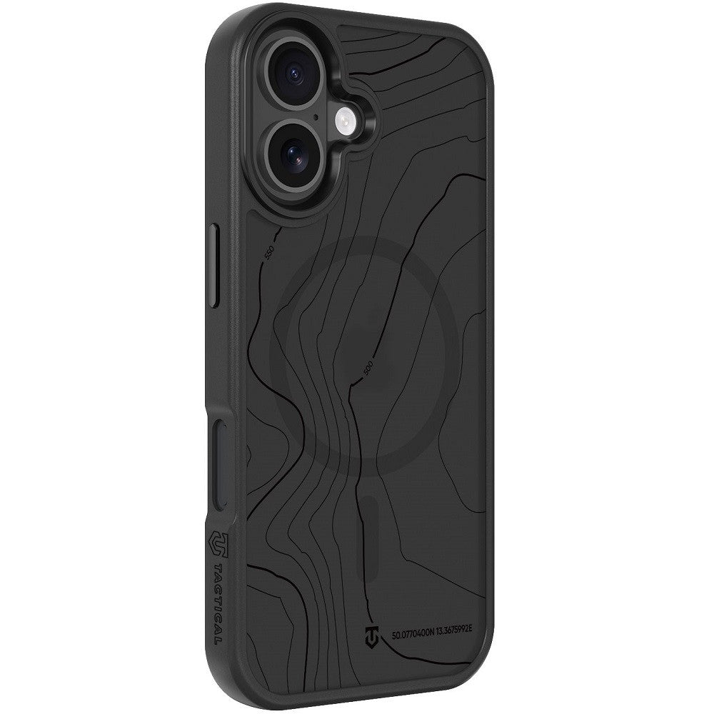 Apple iPhone 17, Műanyag hátlap védőtok + szilikon keret, közepesen ütésálló, Magsafe kompatibilis, térkép minta, Tactical MagForce Hyperstealth Sika, áttetsző/szürke -  iPhone 17 tok a Domshop kínálatából