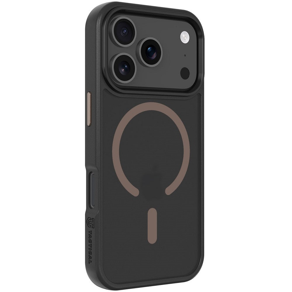 Apple iPhone 17 Pro, Műanyag hátlap védőtok + szilikon keret, közepesen ütésálló, Magsafe kompatibilis, Tactical MagForce Hyperstealth 2.0, áttetsző/fekete/barna -  iPhone 17 Pro tok a Domshop kínálatából