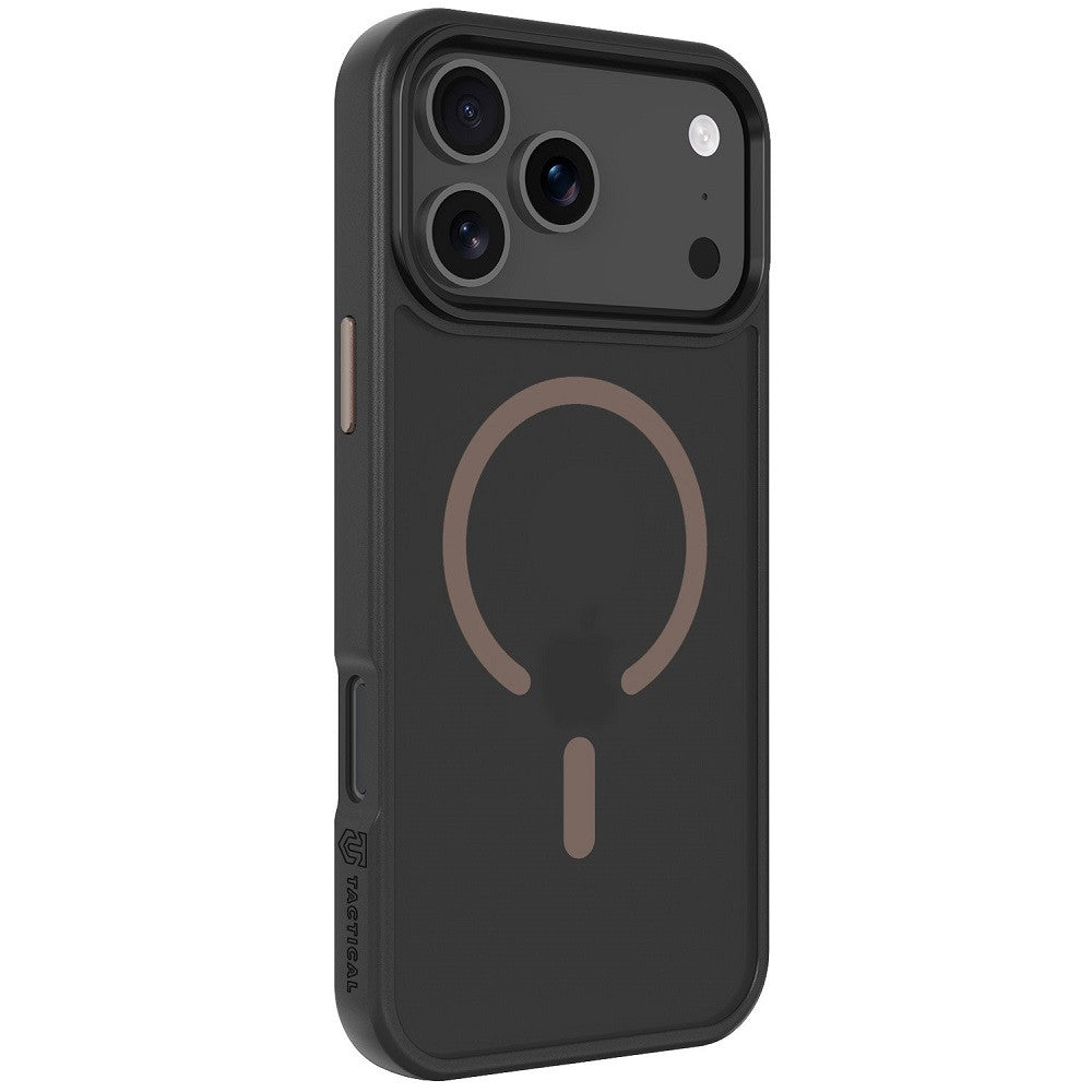 Apple iPhone 17 Pro Max, Műanyag hátlap védőtok + szilikon keret, közepesen ütésálló, Magsafe kompatibilis, Tactical MagForce Hyperstealth 2.0, áttetsző/fekete/barna -  iPhone 17 Pro Max tok a Domshop kínálatából