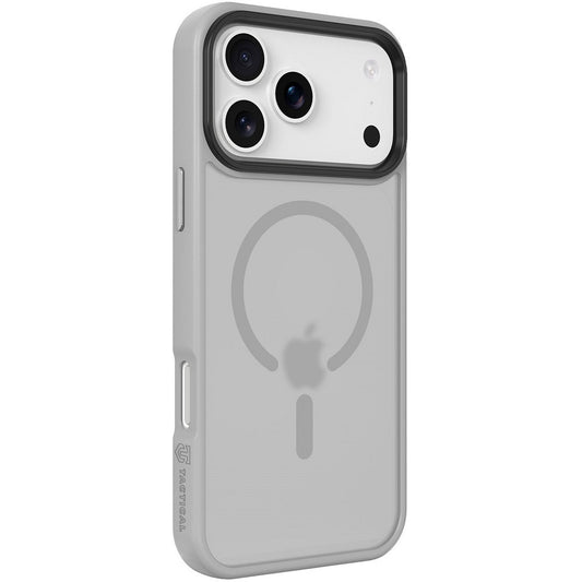 Apple iPhone 17 Pro Max, Műanyag hátlap védőtok + szilikon keret, közepesen ütésálló, Magsafe kompatibilis, Tactical MagForce Hyperstealth, áttetsző/világosszürke -  iPhone 17 Pro Max tok a Domshop kínálatából