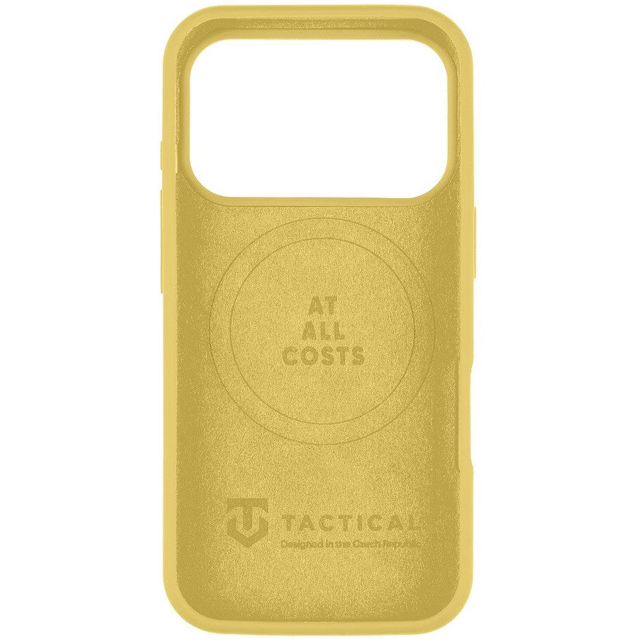 Apple iPhone 17 Pro, Szilikon tok, mikrofiber plüss belső, Magsafe kompatibilis, Tactical MagForce Velvet Smoothie, sárga -  iPhone 17 Pro tok a Domshop kínálatából