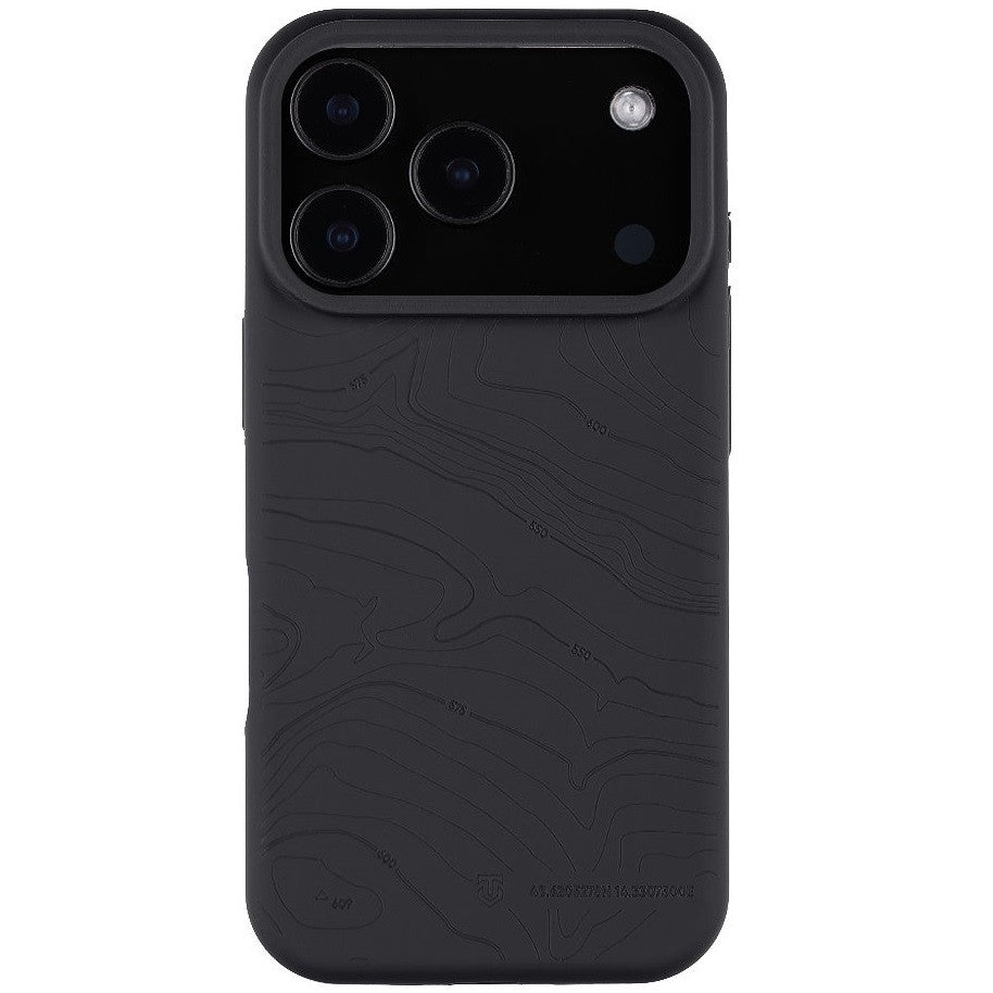 Apple iPhone 17 Pro, Szilikon tok, mikrofiber plüss belső, Magsafe kompatibilis, térkép minta, Tactical MagForce Beaver, sötétszürke -  iPhone 17 Pro tok a Domshop kínálatából