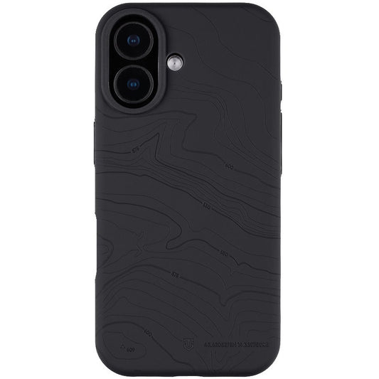 Apple iPhone 17, Szilikon tok, mikrofiber plüss belső, Magsafe kompatibilis, térkép minta, Tactical MagForce Beaver, sötétszürke -  iPhone 17 tok a Domshop kínálatából