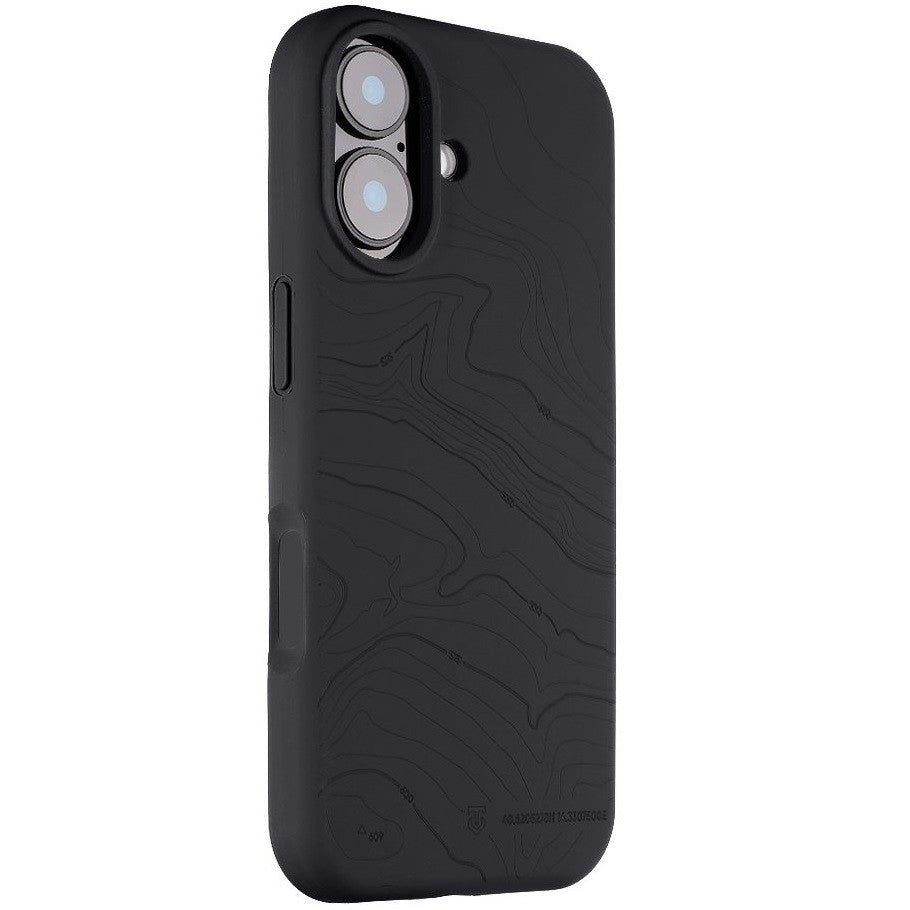 Apple iPhone 17, Szilikon tok, mikrofiber plüss belső, Magsafe kompatibilis, térkép minta, Tactical MagForce Beaver, sötétszürke -  iPhone 17 tok a Domshop kínálatából