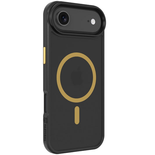 Apple iPhone Air (2025), Műanyag hátlap védőtok + szilikon keret, közepesen ütésálló, Magsafe kompatibilis, Tactical MagForce Hyperstealth 2.0, áttetsző/fekete/sárga -  iPhone 17 Air tok a Domshop kínálatából