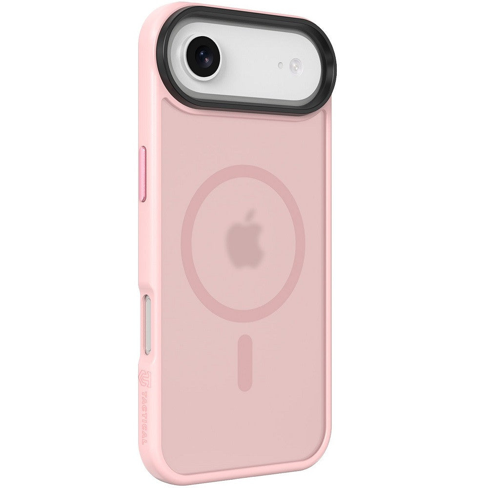 Apple iPhone Air (2025), Műanyag hátlap védőtok + szilikon keret, közepesen ütésálló, Magsafe kompatibilis, Tactical MagForce Hyperstealth, áttetsző/rózsaszín