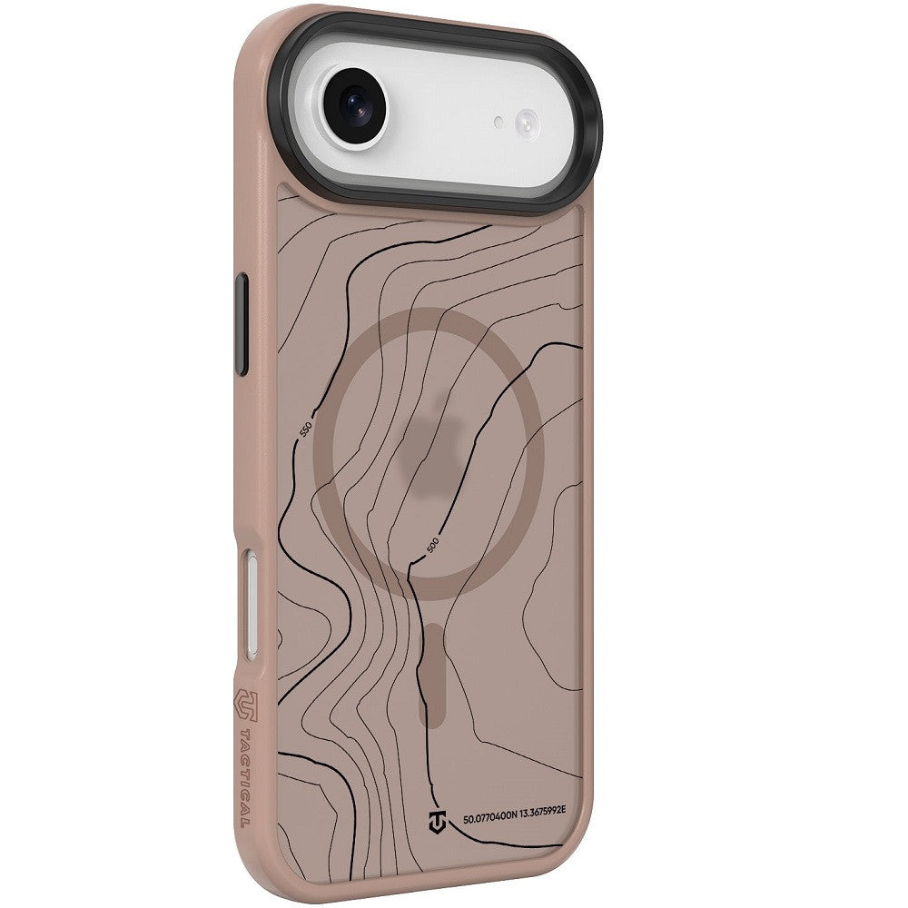 Apple iPhone Air (2025), Műanyag hátlap védőtok + szilikon keret, közepesen ütésálló, Magsafe kompatibilis, térkép minta, Tactical MagForce Hyperstealth Sika, áttetsző/barna -  iPhone 17 Air tok a Domshop kínálatából