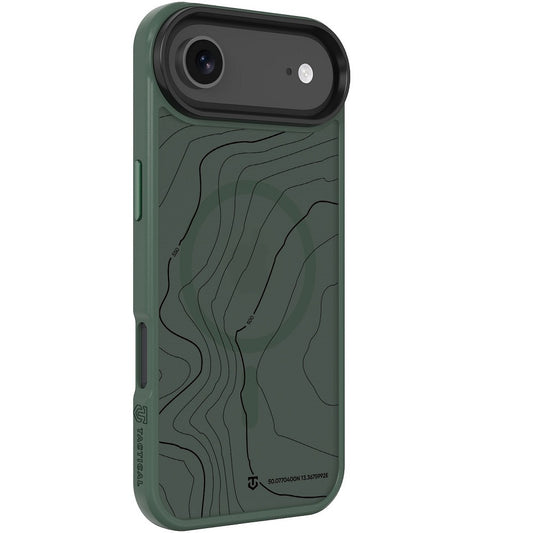 Apple iPhone Air (2025), Műanyag hátlap védőtok + szilikon keret, közepesen ütésálló, Magsafe kompatibilis, térkép minta, Tactical MagForce Hyperstealth Sika, áttetsző/zöld -  iPhone 17 Air tok a Domshop kínálatából