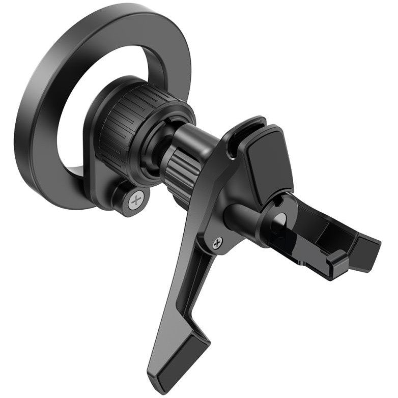 Autós tartó, szellőzőrácsra rögzíthető, 360°-ban forgatható, mágneses, Magsafe kompatibilis, Magsafe gyűrűvel, TP N53 Magnetic Magsafe, fekete -  Autós tartó a Domshop kínálatából