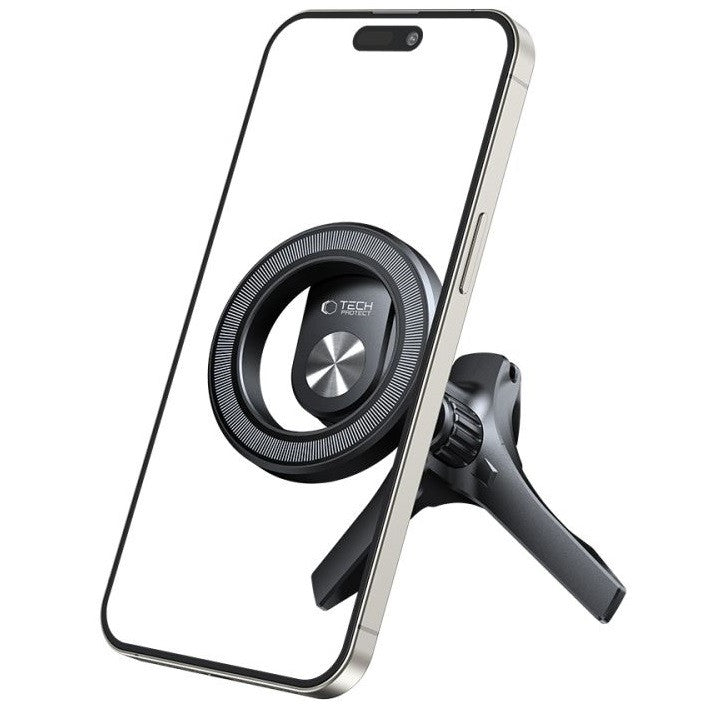 Autós tartó, szellőzőrácsra rögzíthető, 360°-ban forgatható, mágneses, Magsafe kompatibilis, Magsafe gyűrűvel, TP N53 Magnetic Magsafe, fekete -  Autós tartó a Domshop kínálatából
