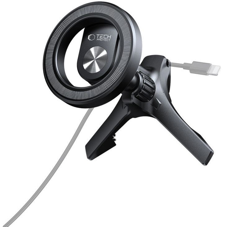 Autós tartó, szellőzőrácsra rögzíthető, 360°-ban forgatható, mágneses, Magsafe kompatibilis, Magsafe gyűrűvel, TP N53 Magnetic Magsafe, fekete -  Autós tartó a Domshop kínálatából