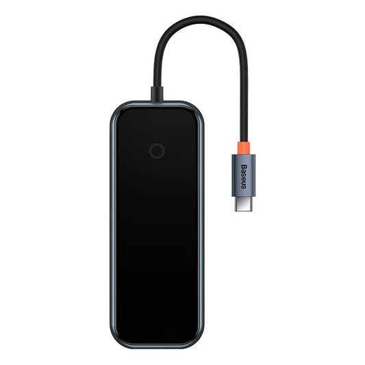 Baseus AcmeJoy 5 az 1-ben hub, USB-C - 2xUSB-A 3.0, USB-A 2.0, USB-C PD, HDMI, sötétszürke -  Átalakító, hub a Domshop kínálatából