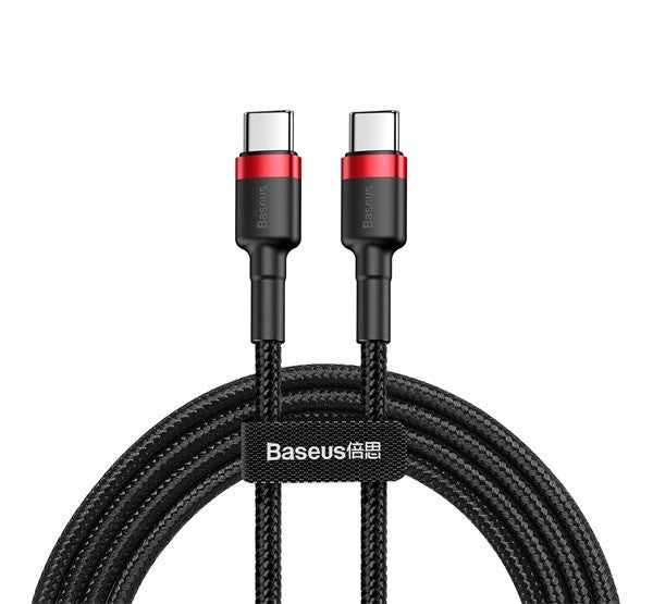 Baseus Cafule USB-C / USB-C gyorstöltő töltő- és adatkábel, 2m, piros/fekete -  USB-C kábel a Domshop kínálatából