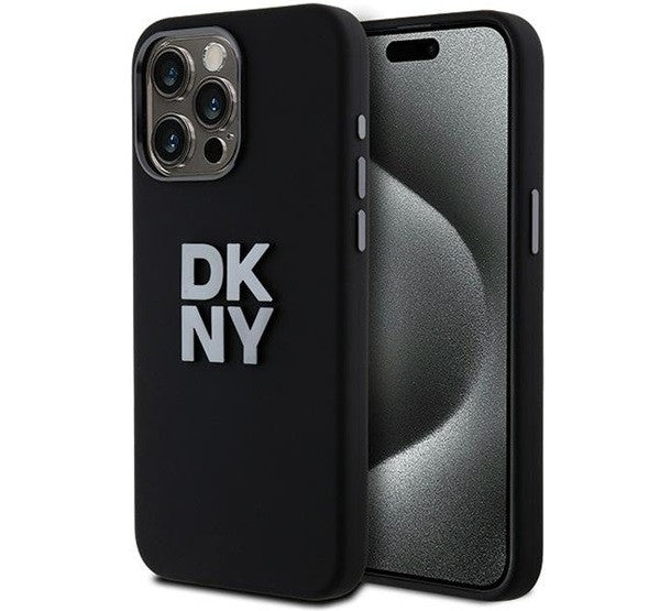 DKNY Liquid Silicone Metal Logo  Apple iPhone 15 Pro hátlap tok, fekete, DKHCP15LSMCBSK -  iPhone 15 Pro tok a Domshop kínálatából
