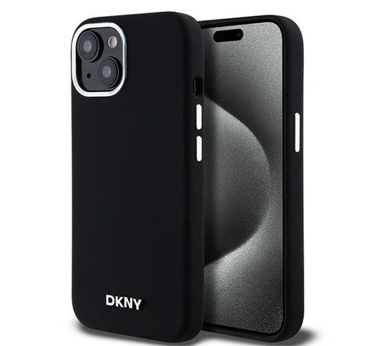 DKNY Liquid Silicone Small Metal Logo Apple iPhone 15 Plus / 14 Plus Magsafe hátlap tok, fekete, DKHMP15MSMCHLK -  iPhone 15 Plus tok a Domshop kínálatából