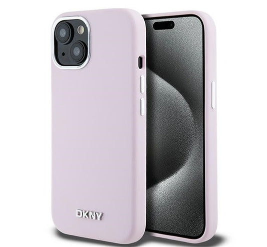 DKNY Liquid Silicone Small Metal Logo Apple iPhone 15 Plus / 14 Plus Magsafe hátlap tok, rózsaszín, DKHMP15MSMCHLP -  iPhone 15 Plus tok a Domshop kínálatából